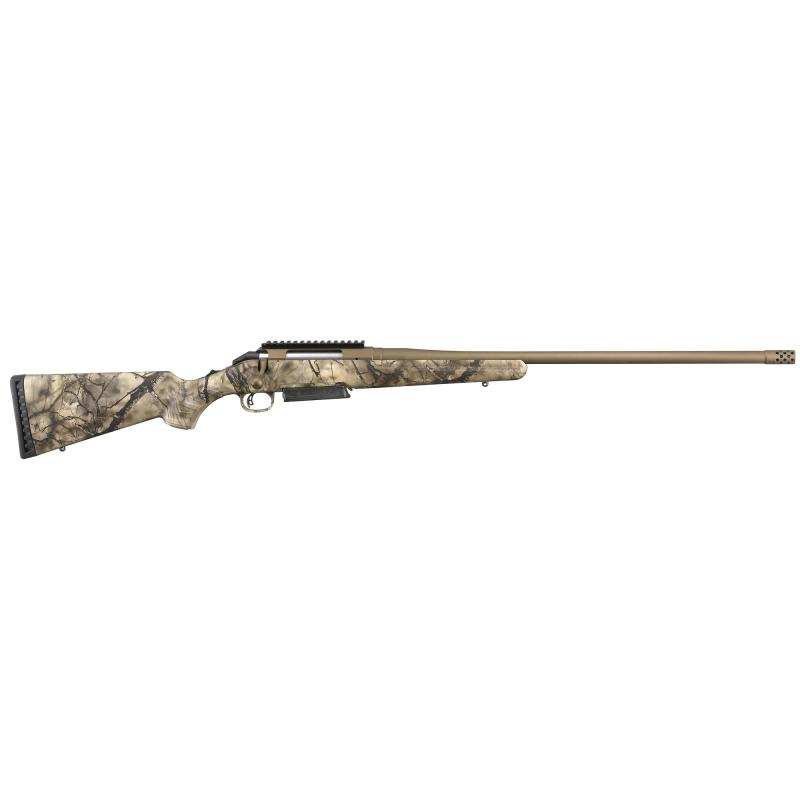 American, Bolt-Action Rifle, 7MM PRC, 24" Threaded Barrel, Threaded 5/8x24, Muzzle Brake, Cerakote Finish, Burnt Bronze, Go Wild Camo Synthetic Stock, Scope Base, 3 Rounds, 1 Magazine 36948