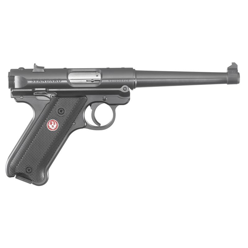 Mark IV Standard .22 Long Rifle 6 Inch Tapered Barrel Fixed Sights Checkered Synthetic Grips Two 10 Round Magazines