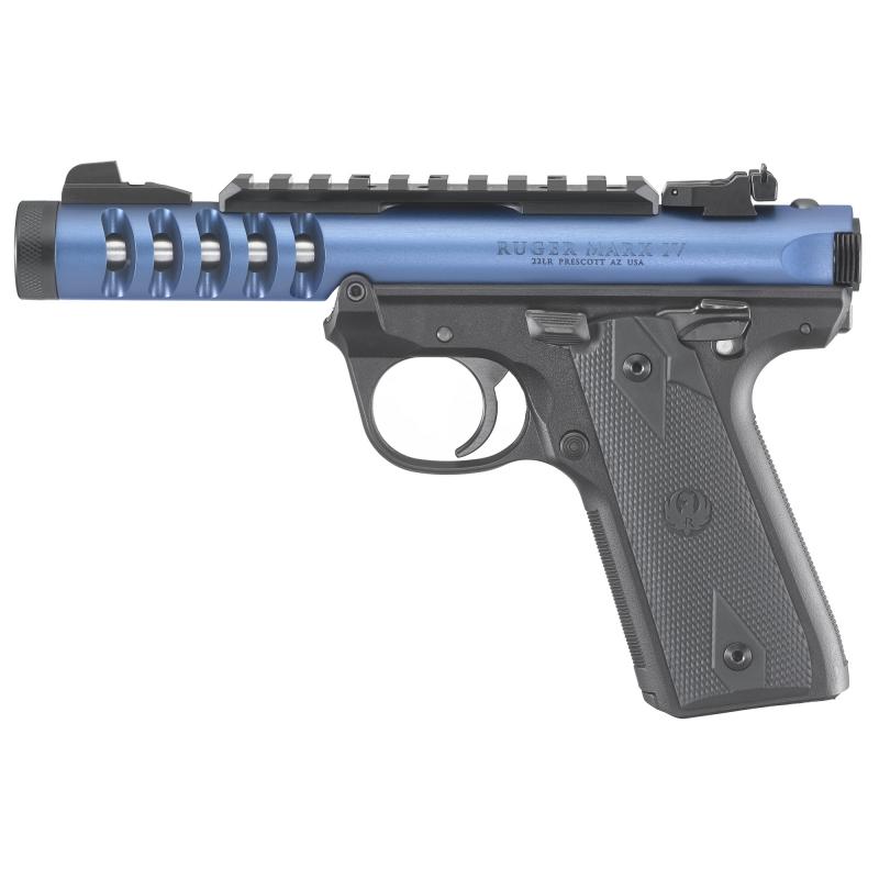 Mark IV 22/45 Lite | 22LR, 4.4" Threaded Barrel, Polymer Frame, Blue Finish, Checkered Grips, Two 10Rd Magazines, Adjustable Rear Sight 43924