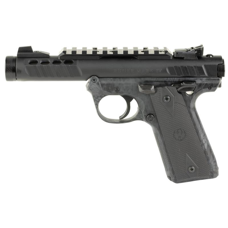 Mark IV 22/45 Lite, Semi-Automatic Pistol, Polymer Frame, Single Action, 22 LR, 4.4" Threaded Barrel, 1/2x28, Anodized Finish, Black Frame, Kryptek Typhon Frame, Optic Ready, Ambidextrous Safety, 10 Rounds, 2 Magazines 43958