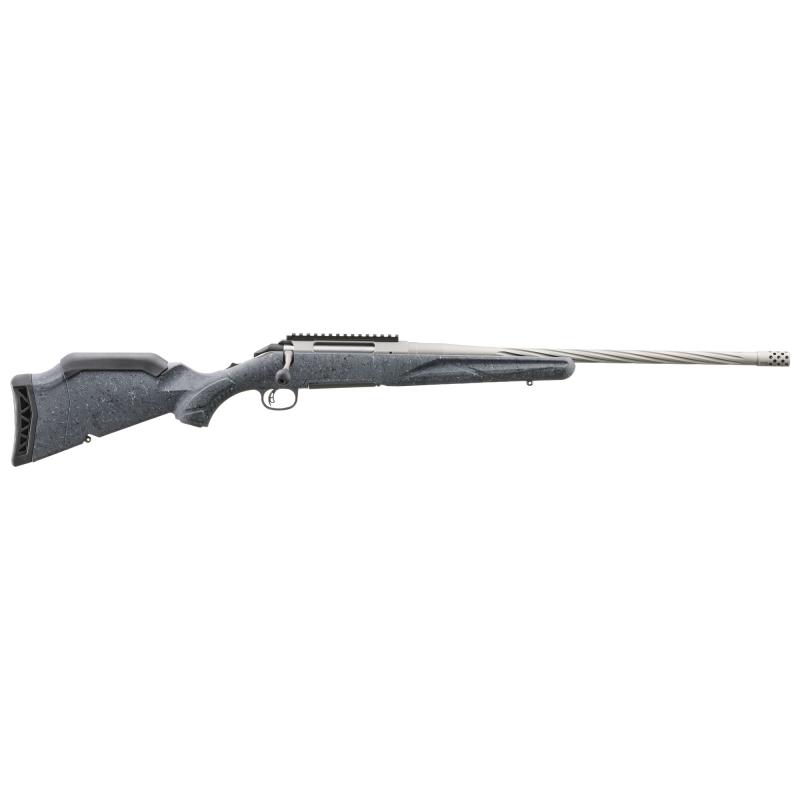 American Generation II, Bolt Action Rifle, 270 Winchester, 20" Spiral Fluted Barrel, 1:10 Twist, Threaded 5/8"-24, Muzzle Brake, Cerakote Finish, Gunmetal, Gray Splatter Synthetic Stock, Manual Safety, Picatinny Rail, 4 Rounds, 1 Magazine 46914