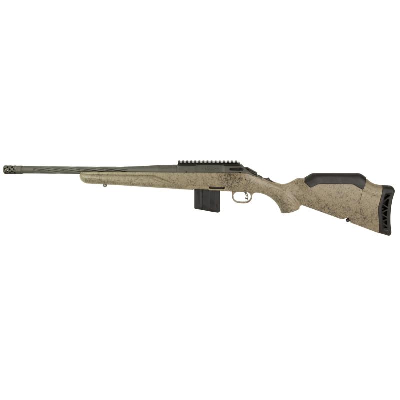 American Rifle Ranch, Generation II, Bolt Action Rifle, 6MM ARC, 16.1" Spiral Fluted Barrel, 1:7.7 Twist, Threaded 5/8"-24, Muzzle Brake, Cerakote Finish, Cobalt, Flat Dark Earth Splatter Synthetic Stock, Manual Safety, Picatinny Rail, 10 Rounds, 1 Magaz