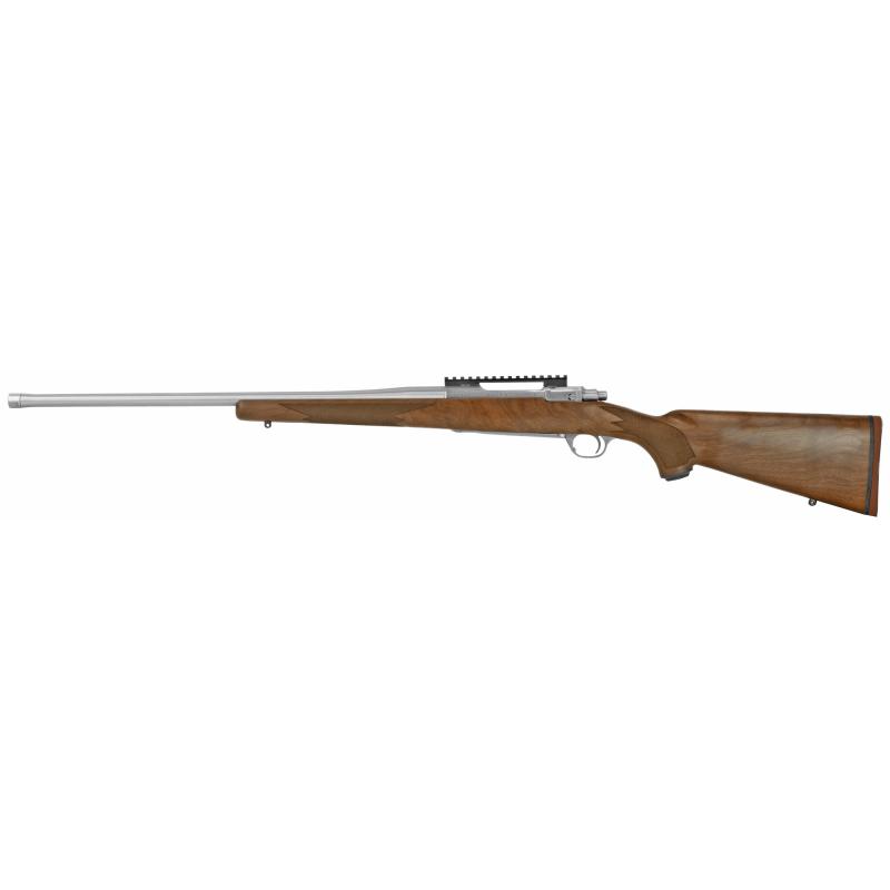 Hawkeye Hunter, Bolt Action Rifle, 6.5 Creedmoor, 22" Free Float Cold Hammer Forged Barrel, 5/8X24 Threads, Satin Stainless Finish, Walnut Stock, Right Hand, LC6 Trigger Installed, 4Rd, Weighs 7.2lbs 57104
