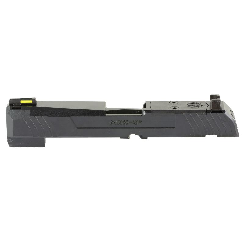 MAX-9 Long Slide Assembly, Complete Slide, Includes Sights, 4" Barrel, Extractor, and Other Slide Components, Compatible with Ruger MAX-9, Optic Ready, Oxide Finish, Black 90750