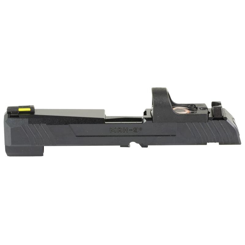 MAX-9 Long Slide Assembly, Complete Slide, Includes Ruger ReadyDot, Sights, 4" Barrel, Extractor, and OtherSlide Components, Compatible with Ruger MAX-9, Oxide Finish, Black 90751