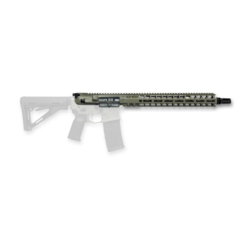 Complete Upper, 223 Wylde, 14.5" Barrel, 1:8 Twist, SilencerCo ASR Flash Hider, Mid Length Gas, 14" MLOK Handguard, Radian Raptor-SD Charging Handle, Radian Enhanced Bolt Carrier Group, Cerakote Finish, Olive Drab Green, Fits AR-15 R0467