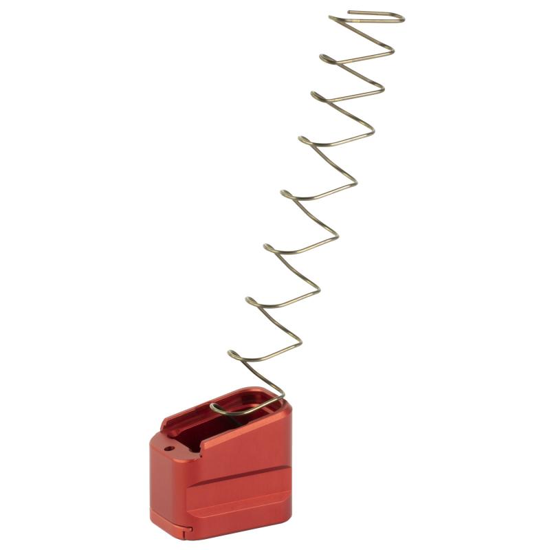 +5/+4 Magazine Extension, Aluminum, Anodized Finish, Red, Fits Glock 19/23 G19-ME-5-RED