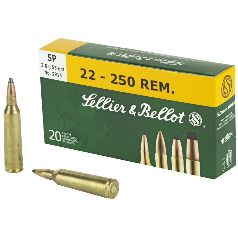 Rifle Ammunition .22-250 Remington 55 Grain Soft Point