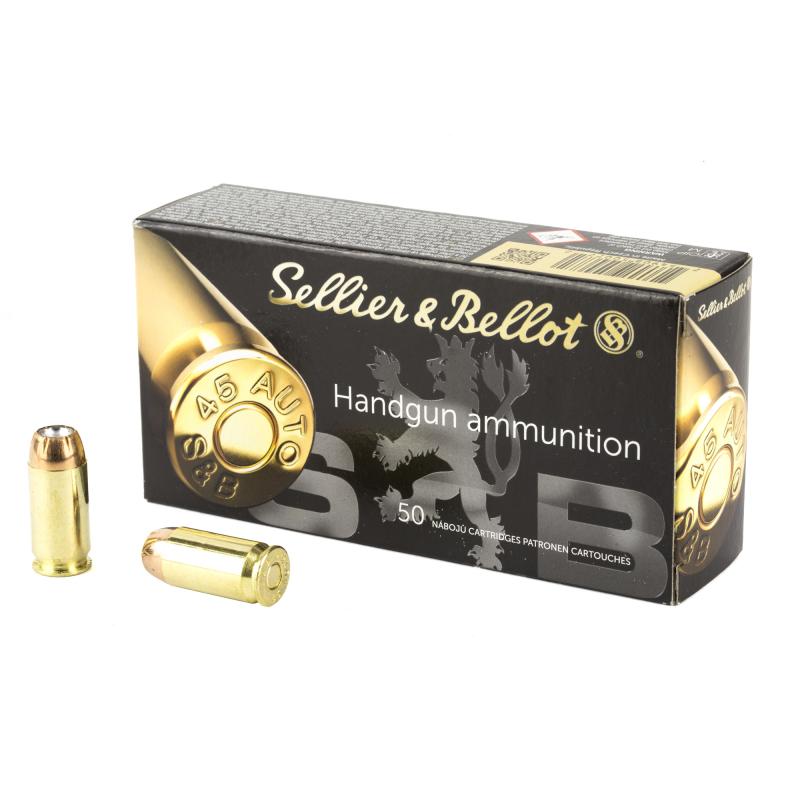 Pistol, 45 ACP, 230 Grain, Jacketed Hollow Point, 50 Round Box SB45C