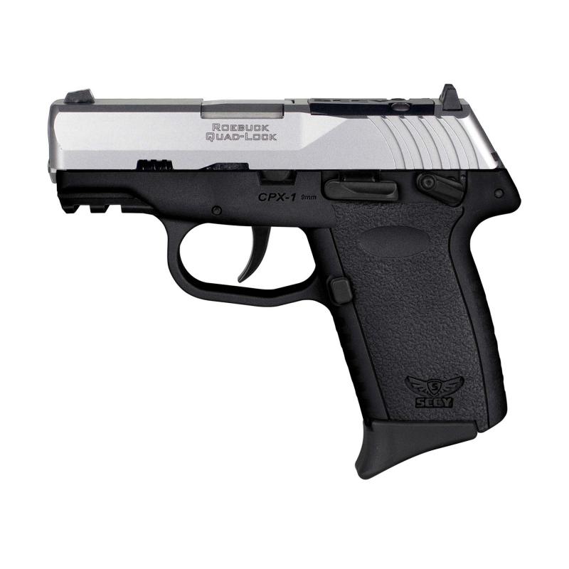 CPX-1 Gen 3, Semi-automatic Pistol, Double Action Only, Compact Polymer Frame, 9MM, 3.1" Barrel, Matte Finish, Natural Stainless Slide, Black Frame, Ambidextrous Safety, 3 Dot Sights, Optics Ready, 10 Rounds, 2 Magazines CPX-1TTBKRDRG3