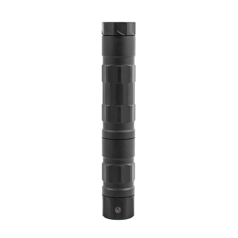SilencerCo Switchback 22 2.0 Rimfire Suppressor | Modular, 22LR/17HMR/22MAG/5.7MM, 1/2X28, Stainless Steel Baffles, Titanium Tube, Raw Titanium Finish, 1.07" Diameter, 2.5" -5.75" Length SU5085