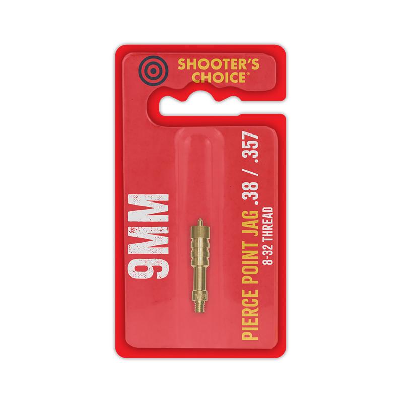 Shooters Choice, Pierce Point Jag, For 9MM,  8-32 Threads. Brass SHF-J9MM