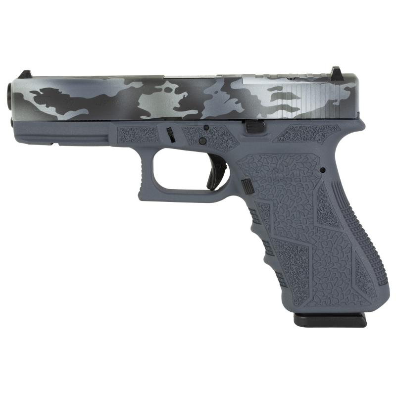 22 Gen3, Striker Fired, Semi-automatic, Polymer Frame Pistol, Full Size, 40 S&W, 4.49" Barrel, Grey Multicam Slide With Siper Grey Frame, Fixed Sights, 15 Rounds, 2 Magazines, Glock OEM Rail, Right Hand, Laser Engraved Frame, Optic Cut 300-110-0100-04