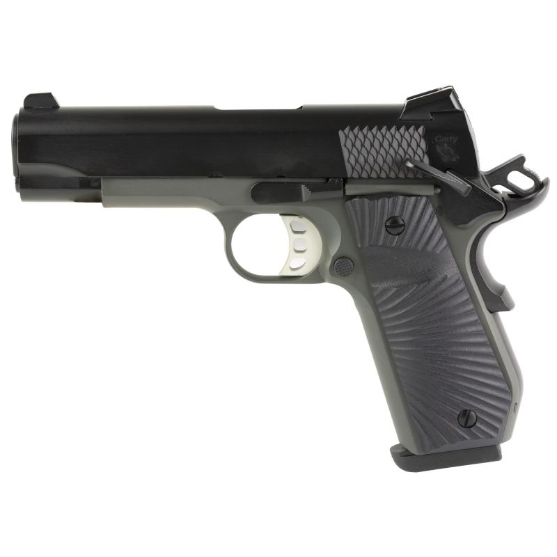 1911 Carry, B9BA Stingray, Single Action Only, Semi-automatic, Metal Frame Pistol, Commander, 9mm, 4.25" Barrel, Aluminum Frame, Cerakote Finish, Black Slide, Gray Frame, Ed Brown Bobtail, G10 Grips, Novak Style 3-Dot Sights, Skelotonized Trigger, 10 Rou