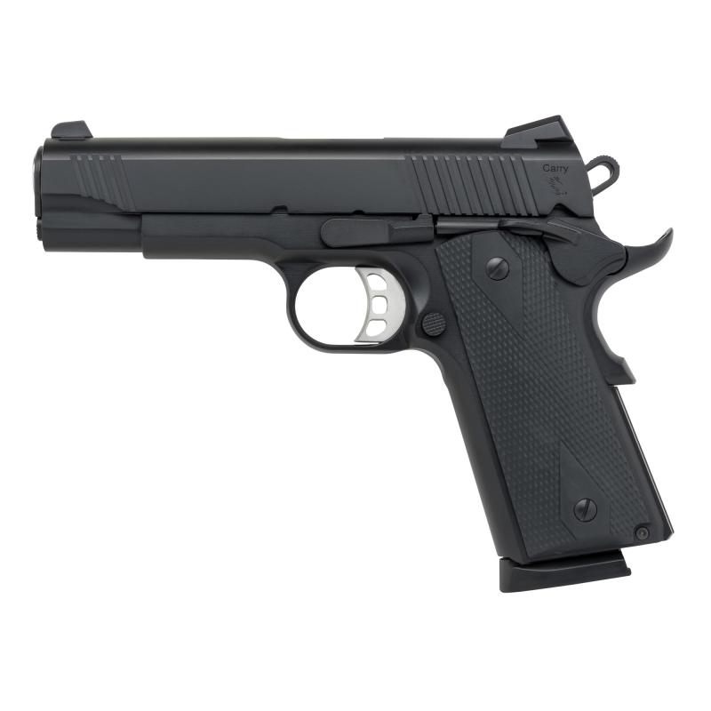 1911 Carry, B45, Single Action Only, Semi-automatic, Metal Frame Pistol, Commander, 45 ACP, 4.25" Barrel, Cerakote Finish, Black, Rubber Grips, Novak Style 3-Dot Sights, 8 Rounds, 2 Magazines 10100119