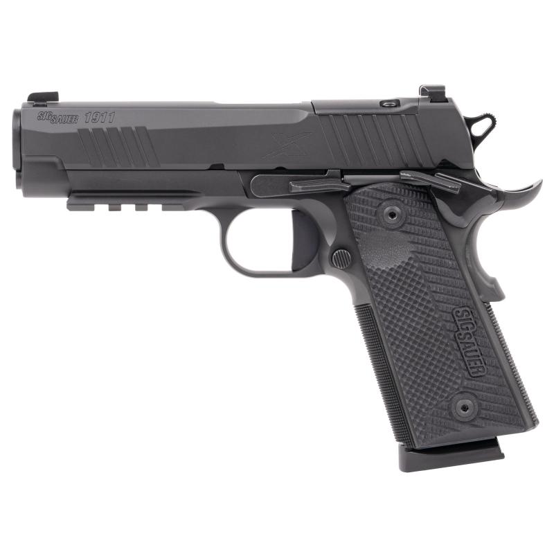 1911 X Carry, Single Action Only, Semi-automatic, Commander Size, 45ACP, 4.25" Barrel, DLC Finish, Black, Optics Ready, G10 Grips, XRay3 Day/Night Sights, Ambidextrous Safety, 8 Rounds, 2 Magazines 1911XCA-45-BXR3