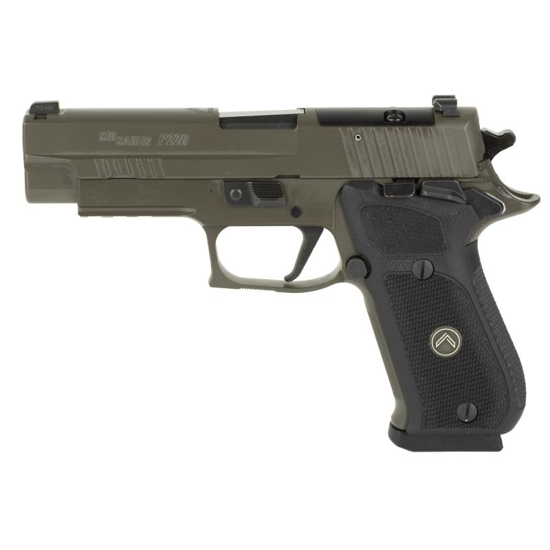 P220 Legion Single Action Only |45 ACP, 4.4" Barrel, Alloy, Legion Gray, Black G10 Grips, XRAY3 Day/Night Sights, Optic Ready, Manual Thumb Safety, 8 Rounds, SAO Master Shop Flat Trigger, 3 Magazines 220R-45-L