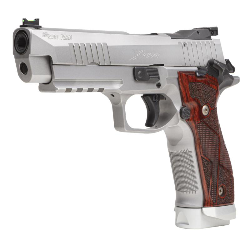 P226 XFIVE Classic |9mm 5" Barrel, Optics Ready, Stainless Steel Frame, Adjustable AX3 Trigger, Cocobolo Wood Grips, Alloy Magwell, 3 20-Round Magazines, X5