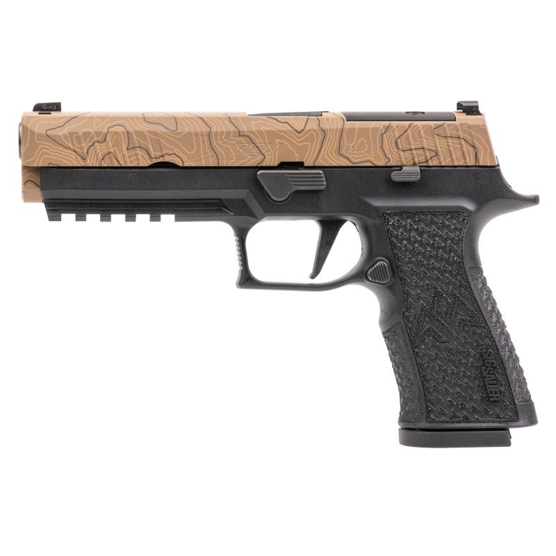 P320 XTEN ENDURE Special Run |10mm 5 Inch Bull Barrel, Topo Pattern Cerakote, XRAY 3 Day/Night Sights, Flat X-Series Trigger, 3 15 Round Magazines, X5 X-5