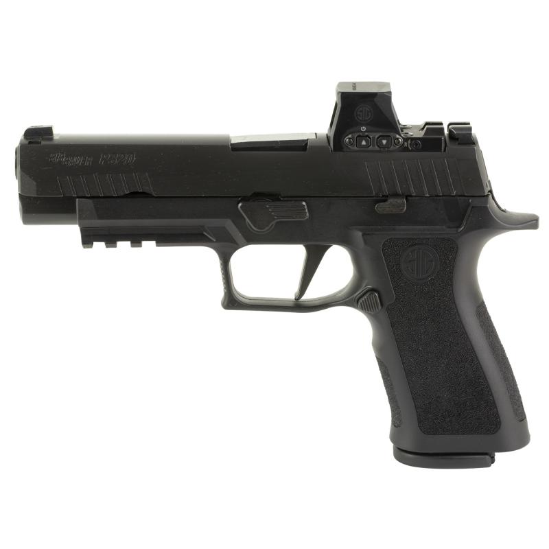 P320XF, Striker Fired, Semi-automatic, Polymer Frame Pistol, Full Size, 9MM, 4.7" Barrel, Polymer Frame, Nitron Finish, Black, ROMEO-X Reflex Sight, XSeries Flat Trigger, XRAY3 Night Sights, 17 Rounds, 2 Magazines 320XF-9-BXR3-RXX