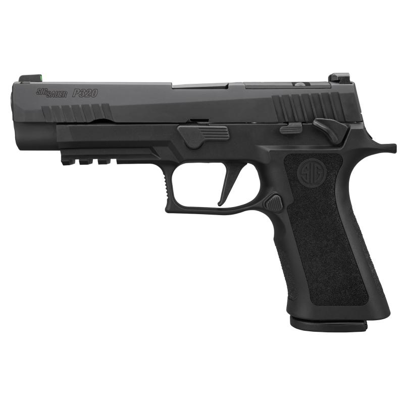 P320, Striker Fired, Semi-automatic, Polymer Frame Pistol, Full Size, 9MM, 4.7" Barrel, Nitron Finish, Black, Manual Safety, XRAY3 Day/Night Sights, Optic Plate Cover, 2 Magazines, 10 Rounds, California Compliant 320XF-9-BXR3P-MS-CA