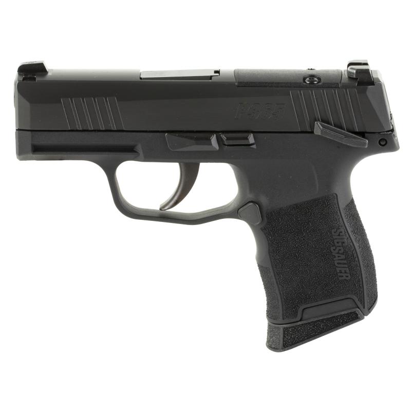 P365, Striker Fired, Massachusetts Compliant, Semi-automatic, Polymer Frame Pistol, Sub-Compact, 380 ACP, 3.1" Barrel, Nitron Finish, Black, SIGLITE Night Sights, Manual Thumb Safety, 10 Rounds, 2 Magazines, Optics Ready 365-380-BSS-MS-MA