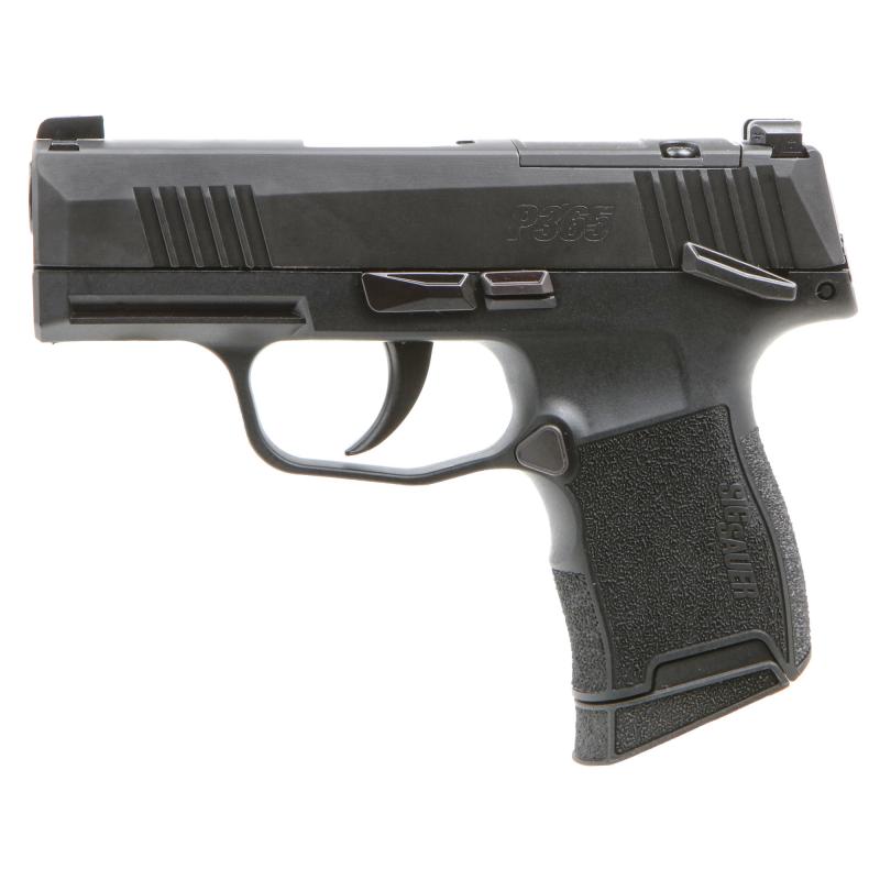 P365, Striker Fired, Semi-automatic, Polymer Frame Pistol, Sub-Compact, 9MM, 3.1" Barrel, Nitron Finish, Black, XRAY3 Night Sights, Manual Thumb Safety, 10 Rounds, 2 Magazines 365-9-BXR3P-MS