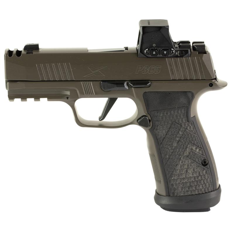 P365 AXG Legion, Striker Fired, Semi-automatic, Metal Frame Pistol, Sub-Compact, 9MM, 3.1" Barrel, Cerakote Finish, Legion Gray, Romeo-X Compact Red Dot Sight, G10 Grips, XRAY3 Day/Night Sights, Optic Ready, Compensator, 17 Rounds, 3 Magazines 365AXGCA-9