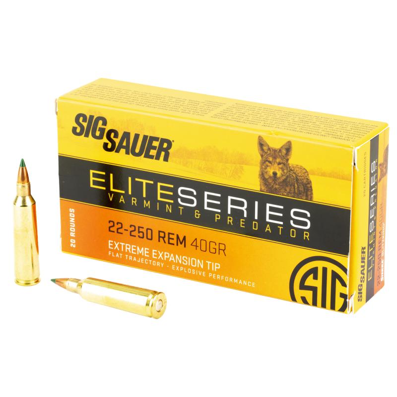 Elite Series, Varmint & Predator, 22-250 Remington, 40 Grain, HT, 20 Round Box E225VP40-20