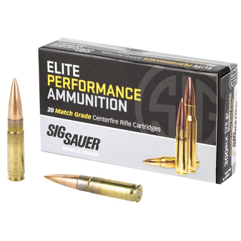 Elite Match Supersonic |.300 AAC Blackout 125 Grain Sierra MatchKing Open Tip Match, Box of 20 Rounds