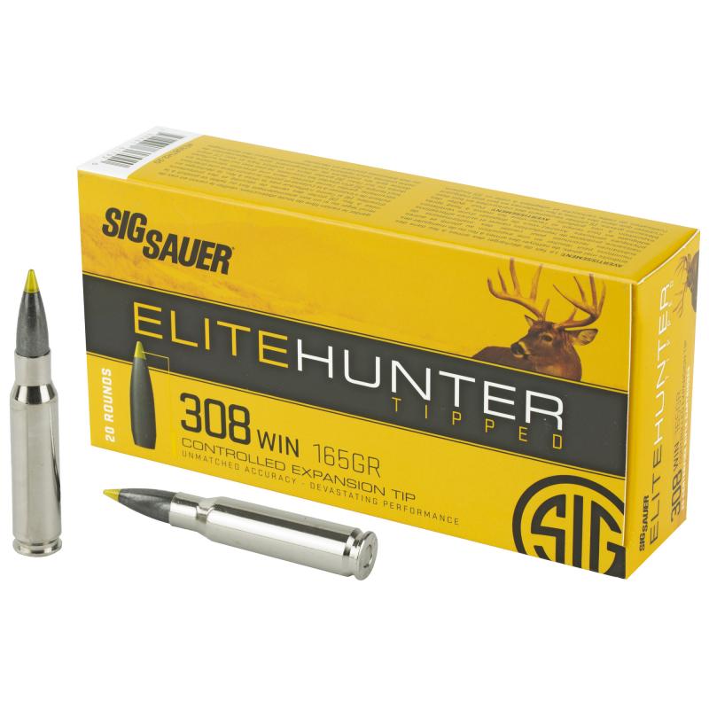 Elite Tipped Hunting, 308 Winchester, 165 Grain, Ballistic Tip, 20 Round Box E308TH2-20