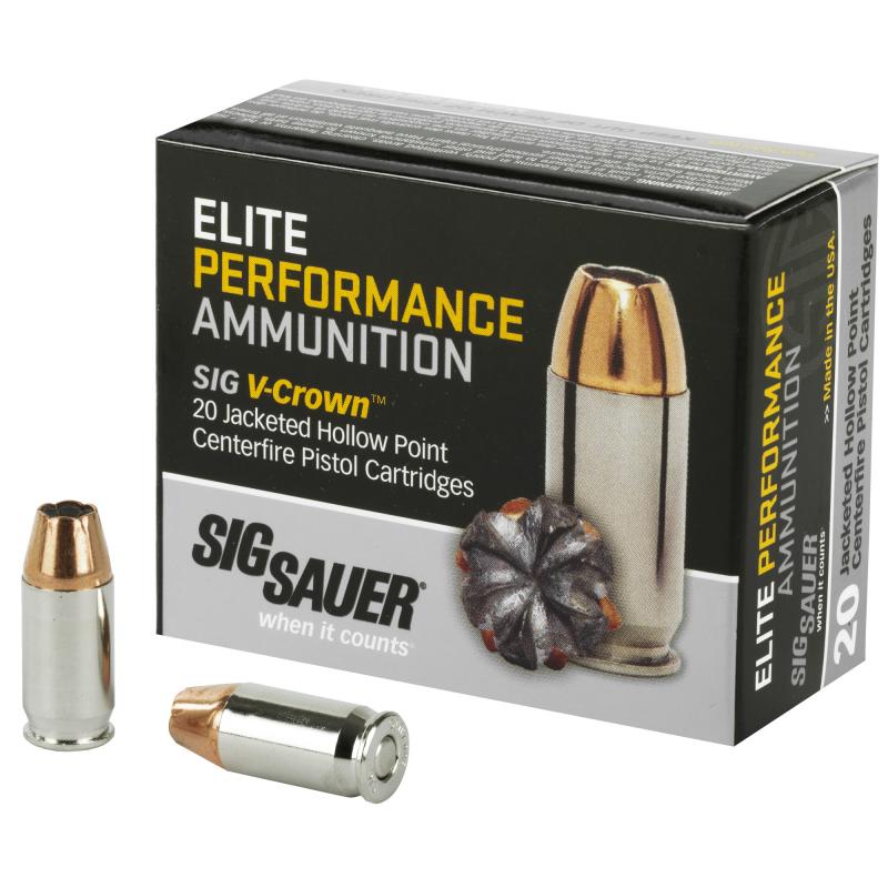 Elite Performance V-Crown .380 ACP 90 Grain Jacketed Hollow Point 980 FPS Box of 20 Rounds