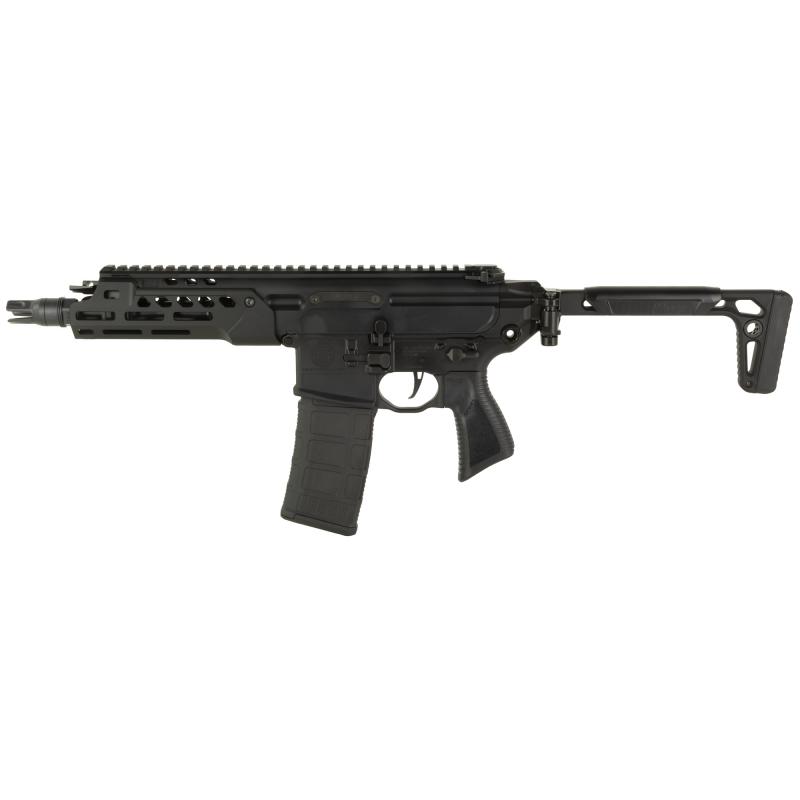 MCX, Rattler LT, Semi-automatic, SBR, 556NATO, 7.75" Barrel, Sig QD Flash Hider, Anodized Finish, Black, Sig Flatblade Match Trigger, M-LOK Handguard, Manual Safety, Folding Stock, 30 Rounds, 1 Magazine RMCX-556N-7B-LT-SBR