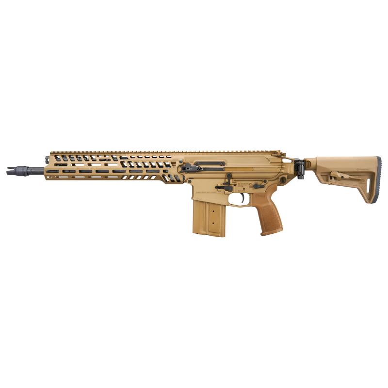 MCX SPEAR, Semi-automatic Rifle, 6.8X51, 16" Barrel, SLX/SLH QD Flash Hider, Anodized Finish, Coyote, Side Folding Stock, M-LOK Handguard, 2-Stage Matchlite Duo Trigger, Ambidextrous Controls, 20 Rounds, 1 Magazine RSPEAR-68-16B-NG