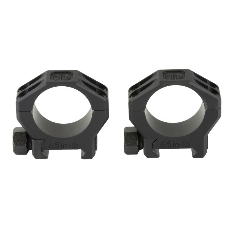 Alpha6, Scope Ring Set, 30mm Low, .85" Height, Anodized Finish, Black, Fits Picatinny SOA63001