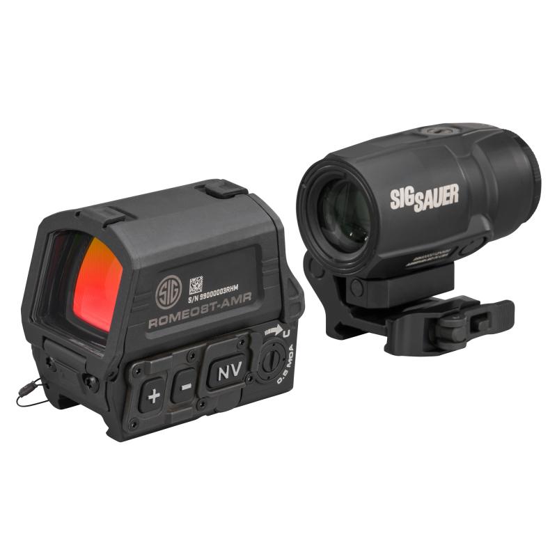 ROMEO 8T AMR/JULIET COMBO, Red Dot and Magnifier, 3X Magnification, 40mm Objective, QBCD 2.0 Reticle, 2 MOA Dot, 1913 Picatinny Mount, Black SORJ8T101