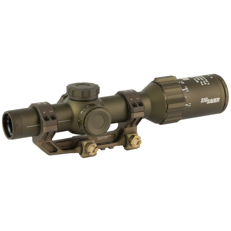 TANGO6T, Rifle Scope, 1-6X24mm, First Focal Plane DWLR-556 Reticle, .2 MRAD, 30mm Main Body Tube, Matte Finish, Flat Dark Earth, Includes 1.535" ALPHA4 Titanium Mount, Removable Throw Lever and Lay Flat  Flip Back Lens Covers, US Military Over Run Units