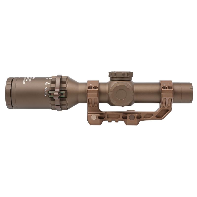 TANGO 6T SVPS Kit, Rifle Scope, 1-6X24mm, Second Focal Plane, F-6 HELLFIRE Illuminated Reticle, 1.535 Alpha 4 Mount, Capped Turrent, Flat Dark Earth, Includes Power Selector Throw Lever, Soft Case and Lenspen Cleaning Kit SOT61SVPS