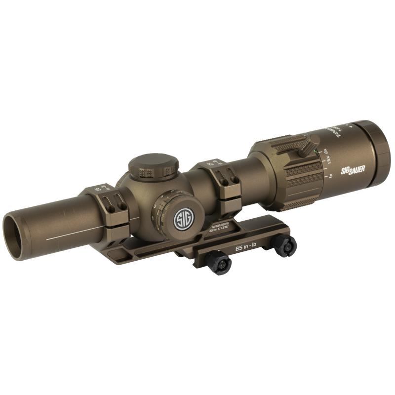 Tango MSR, Rifle Scope, 1-8X24, BDC8 Illuminated Reticle, Second Focal Plane, 30mm Main Body Tube, Matte Finish, Coyote Brwon, Includes Alpha MSR Mount and Flip Back Covers SOTM81200