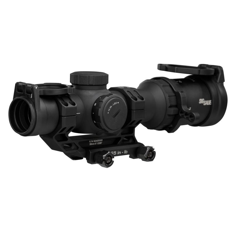TANGO MSR Compact, Rifle Scope, 1-6 Magnification, Second Focal Plane, Illuminated BDC 6 Reticle, 24mm Objective, 30mm Main Tube, Black, Includes ALPHA MSR 1.535 Mount//Flip Back Covers SOTMC61000