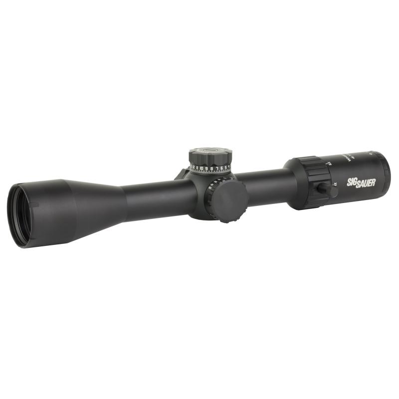 Whiskey 4 Rifle Scope, 4-16X44mm, 30mm Main Tube, First Focal Plane, MOA Milling Hunter 2.0 Reticle, Matte Finish, Black SOW44001