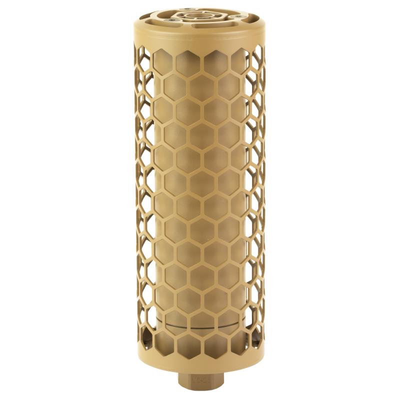 SURG556, Suppressor, 556NATO, Inconel, High Temperature Cerakote Finish, Flat Dark Earth, Integrated Flash Hider, Direct Thread, Includes Detachable Titanium Hexagonal Heat Shield SURG556