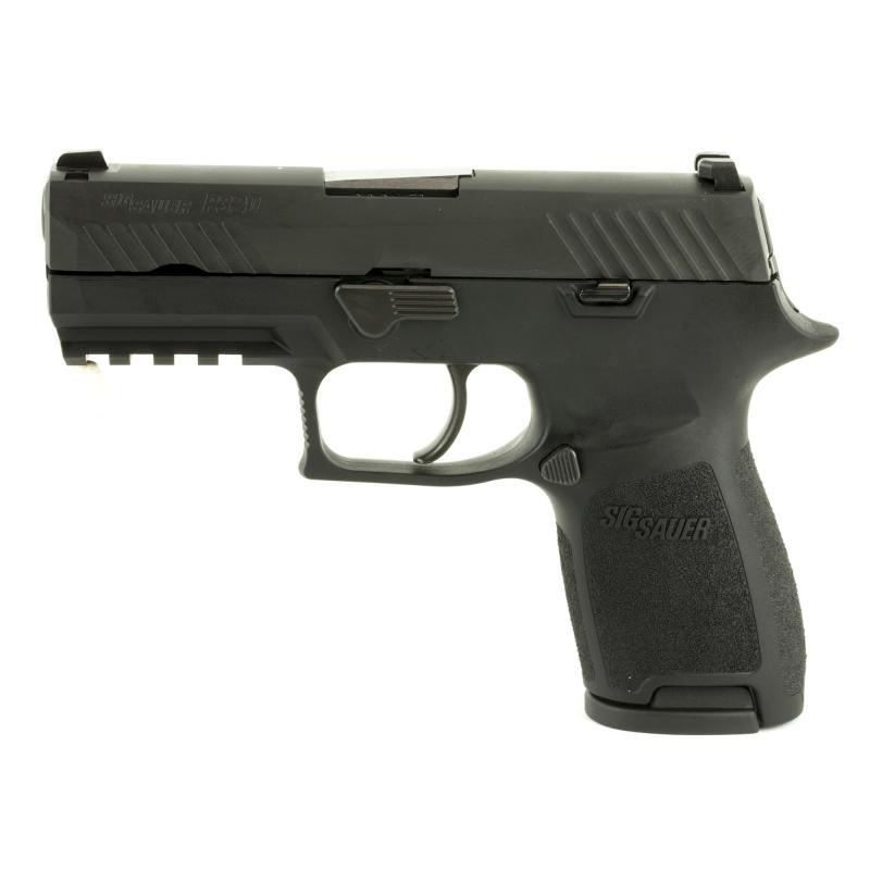 P320, Compact, Striker Fired, Semi-automatic, Polymer Frame Pistol, 9MM, 3.9" Barrel, Nitron Finish, Black, SIGLITE Night Sights, 15 Rounds, 2 Magazines W320C-9-BSS