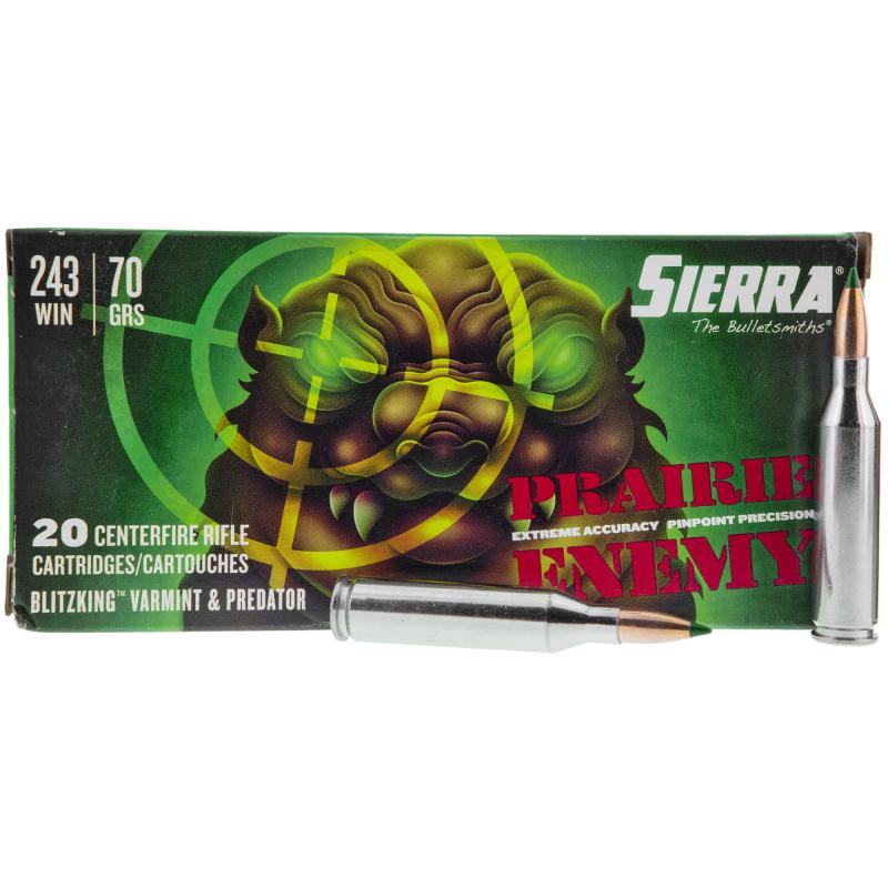 Prairie Enemy, 243 Winchester, 70Gr, BlitzKing, 20 Round Tip A1507--02