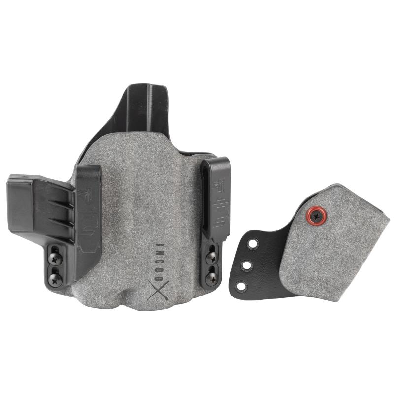 INCOG-X, Joint Collaboration with Haley Strategic, Inside the Waistband Holster, Fits Sig Sauer P365X-Macro w/Light, Integrated Magazine Caddy, Microfiber Suede Wrapped Boltaron Construction, Gray, Right Hand INCOG-0-565-A-7-CX1-61-MC