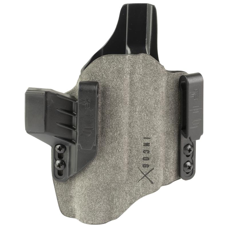 INCOG-X, Joint Collaboration with Haley Strategic, Inside the Waistband Holster, Fits GLOCK 17/19 with Large Light and Red Dot, Boltaron Construction, Suede Finish, Gray, Right Hand 1337166