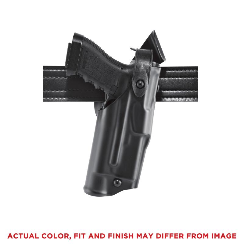 Model 6360 ALS/SLS Mid-Ride Level III Retention Duty Holster, Fits Glock 19/23 with Light, Right Hand, Plain Black Finish 6360-2832-411