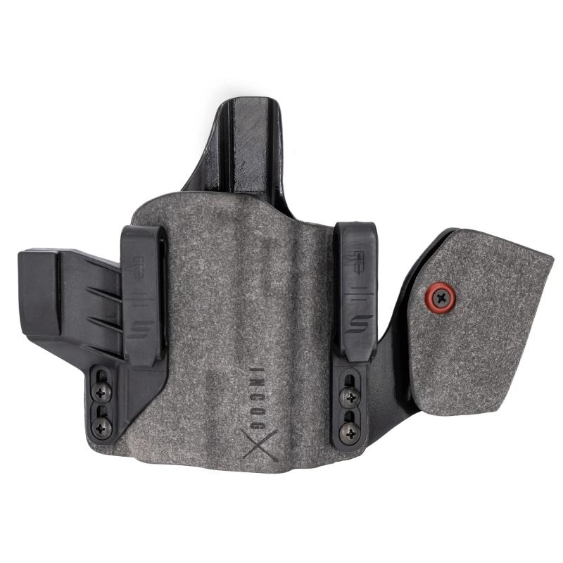 INCOG-X, Joint Collaboration with Haley Strategic, Inside the Waistband Holster, Fits Smith & Wesson M&P M2.0 w/Light, Integrated Magazine Caddy, Microfiber Suede Wrapped Boltaron Construction, Gray, Right Hand INCOG-0-222-A-7-CX1-61-MC