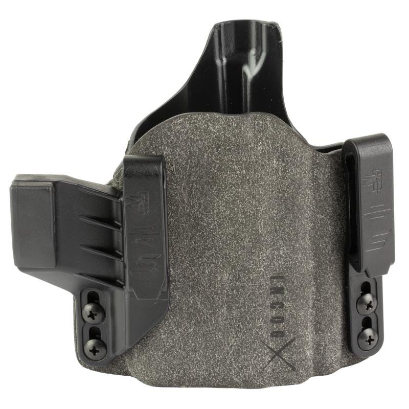 INCOG-X, Joint Collaboration with Haley Strategic, Inside the Waistband Holster, Fits Smith & Wesson M&P M2.0 w/Light, Integrated Magazine Caddy, Microfiber Suede Wrapped Boltaron Construction, Gray, Right Hand INCOG-0-222-A-7-CX1-61-MC