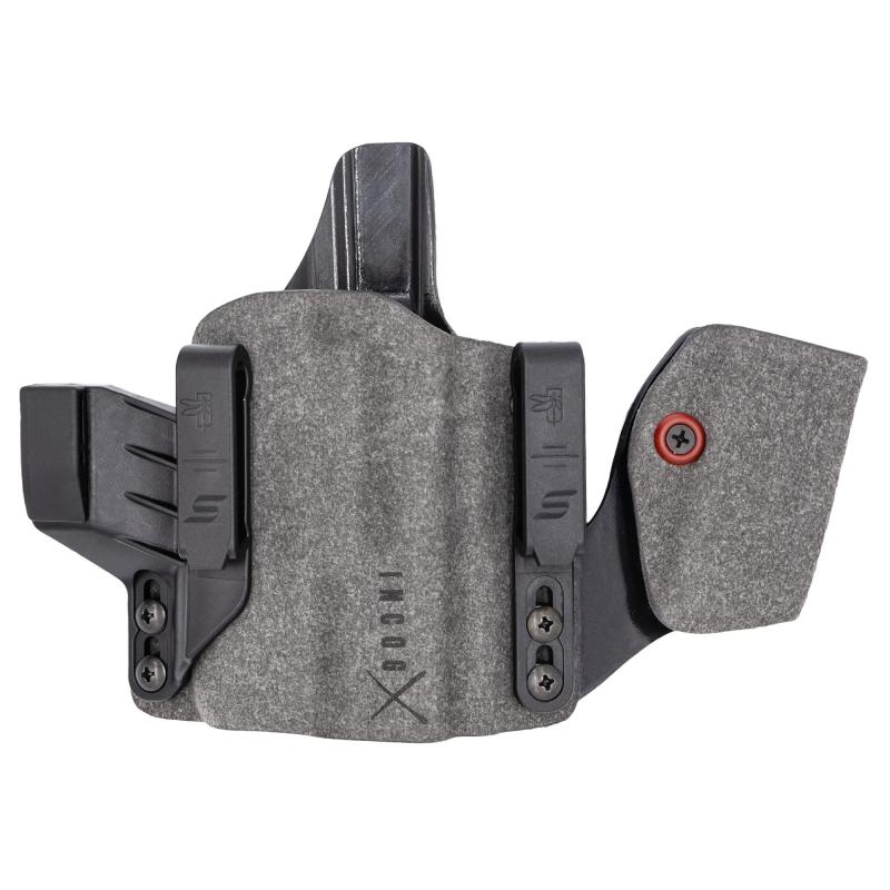 INCOG-X, Joint Collaboration with Haley Strategic, Inside the Waistband Holster, For Glock 43X/48 with Light, Integrated Magazine Caddy, Microfiber Suede Wrapped Boltaron Construction, Black, Right Hand INCOG-0-895-A-7-CX1-61-MC